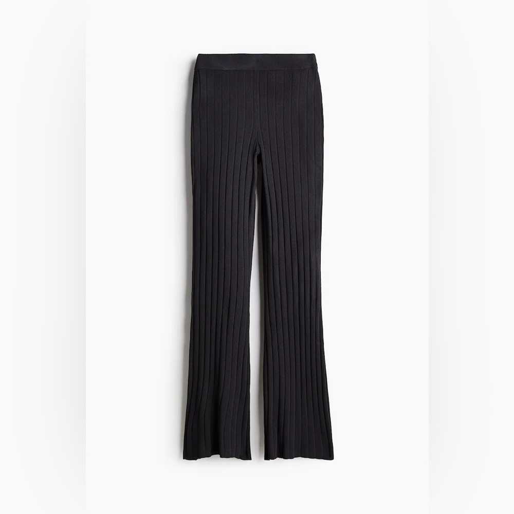 Women’s H&M Flared Knit Pants in Black Size L